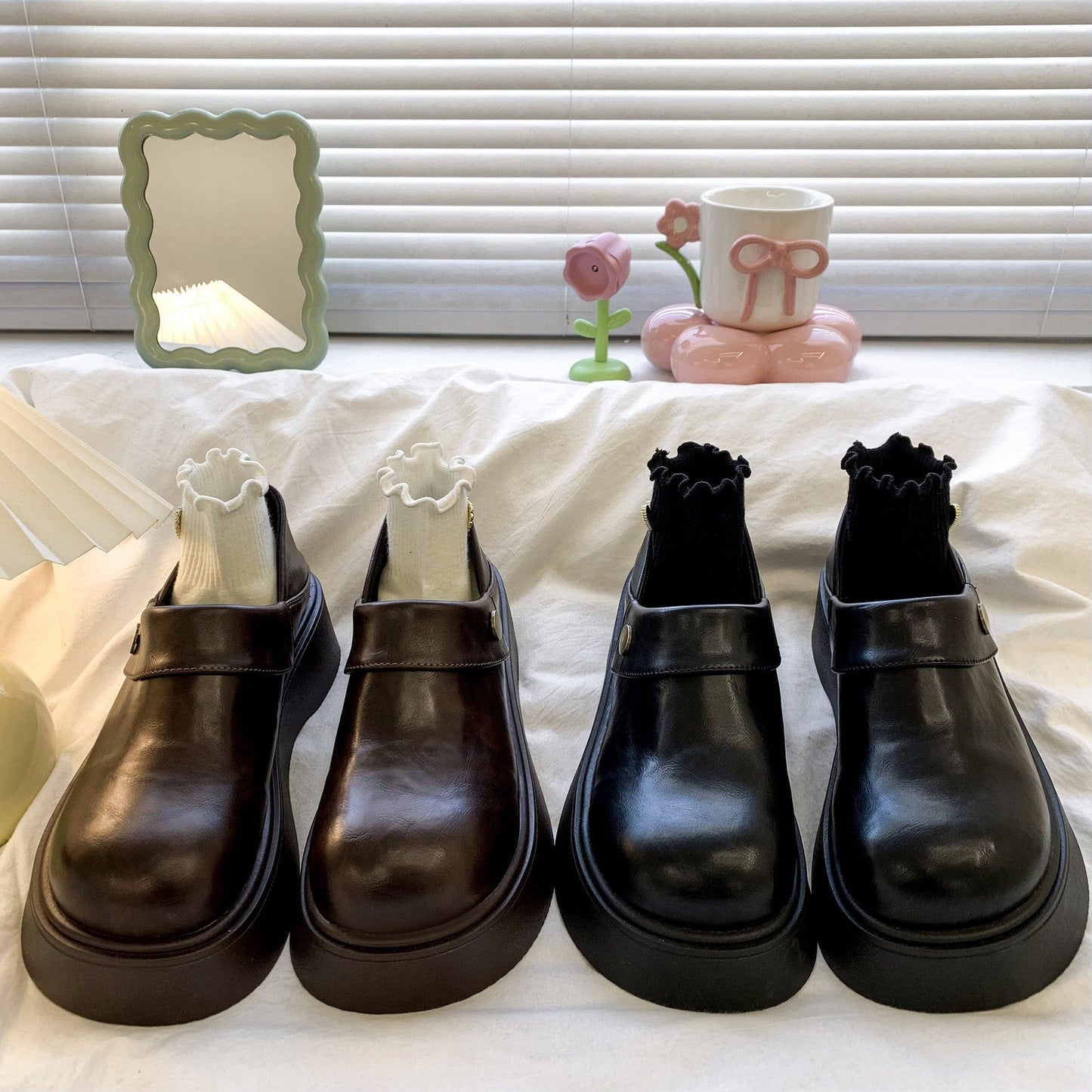 Damen Plateauschuhe Elegant Riemen Hochzeit Schuhe Komfort