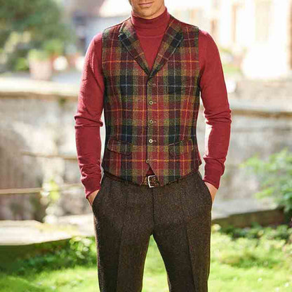 Herren Karo-Weste Elegante Weste Slim Fit Modern - BerlinGlamour