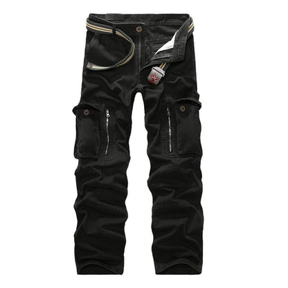 Herren Cargo-Hose Praktisch Reißverschluss Taschen Elastisch