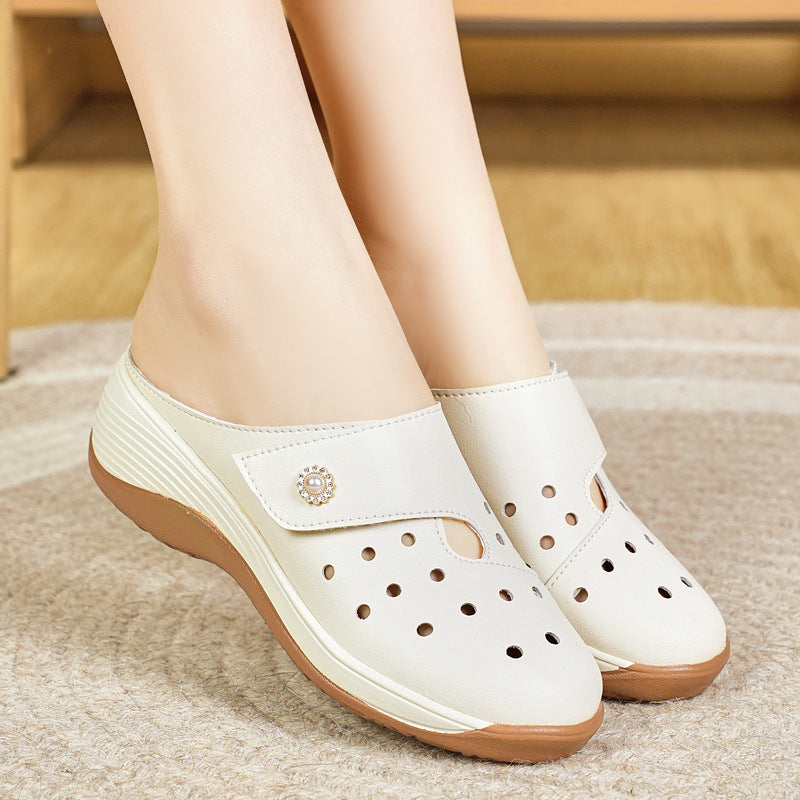 Damen Clogs Bequem Cut-Out Design Flexibles Fußbett