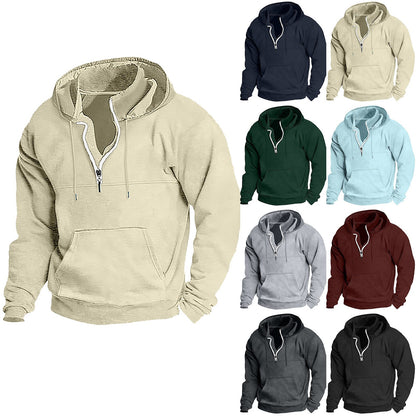 Herren Fleece Hoodie Halbzipp mit Kapuze Größe XL