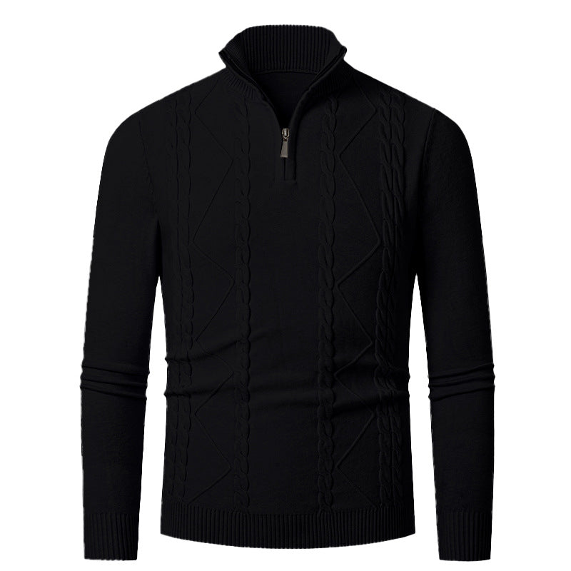 der neue Titel: Herren Strickpullover mit Halb-Zip und strukturiertem Muster BerlinGlamour