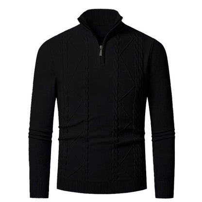 der neue Titel: Herren Strickpullover mit Halb-Zip und strukturiertem Muster BerlinGlamour
