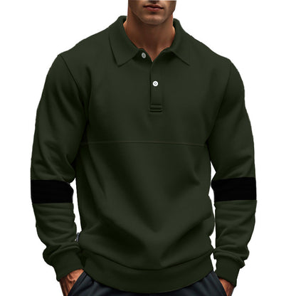 Herren Pullover Langarm Modern mit Kontrastbündchen