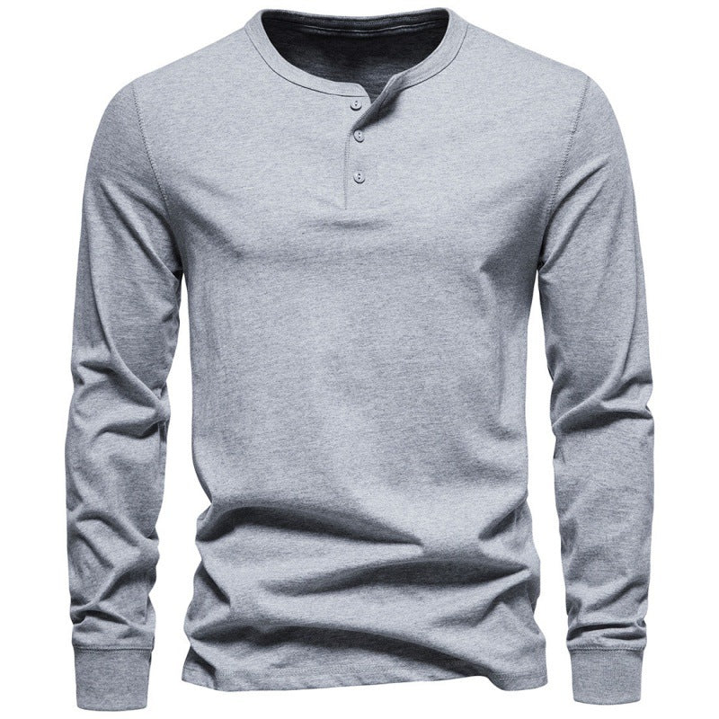 Herren Langarmshirt Modern Knopfverschluss Elegantes Design