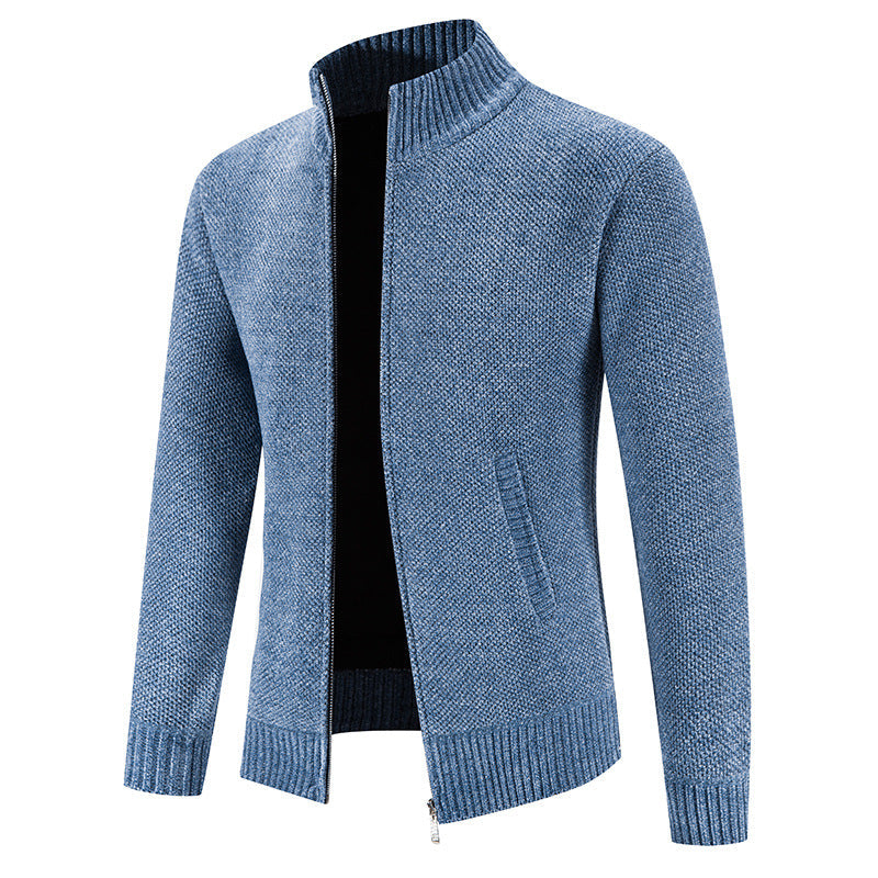 Herren Strickjacke Modisch Reißverschluss Kragen