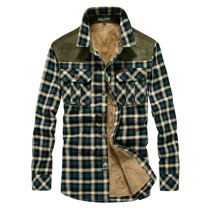 Herren Flanellhemd Kuschelig Fleece Innenfutter Praktisch - BerlinGlamour