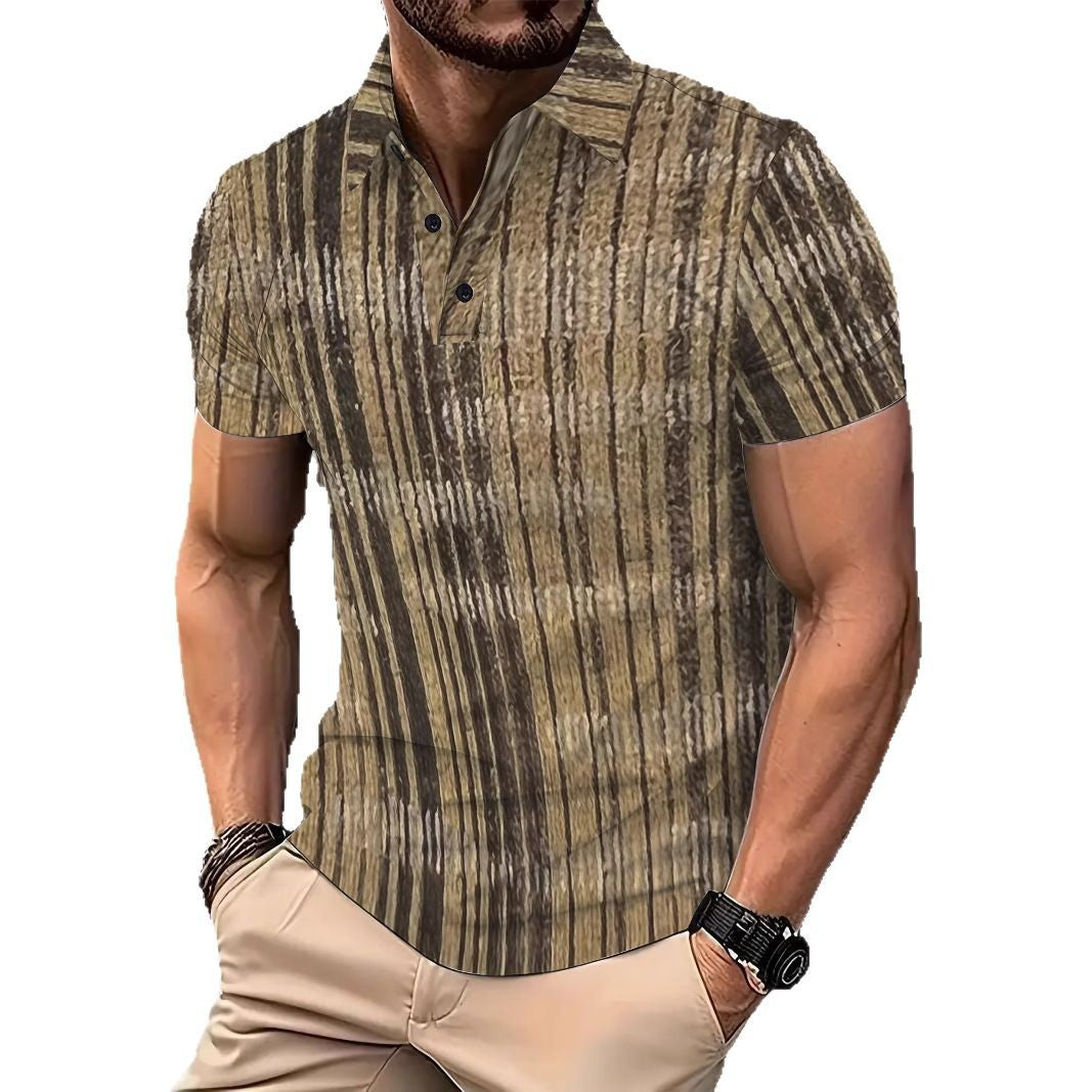 Herren Poloshirt Streifenmuster Modern Trendy