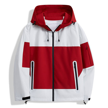Herren Funktionsjacke atmungsaktiv verstellbare Kapuze Waterproof