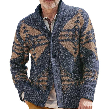 Herren Strickjacke Muster Strick Modern mit Taschen