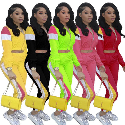 Damen Sportanzug Modern Farben Laufoutfit Fitness