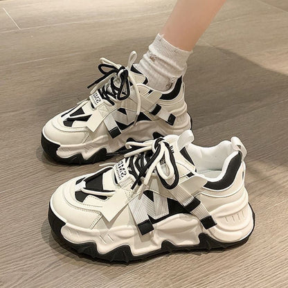 Damen Sneaker Sportlich Chunky Stabile Sohle Mode
