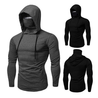 Herren Kapuzenshirt Gesichtsschutz modisch Sportlich