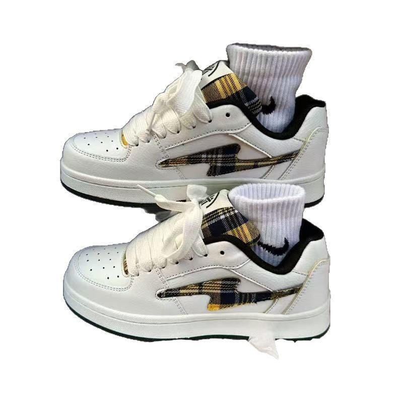 Damen Sneaker Karomuster Weich mit Dämpfung