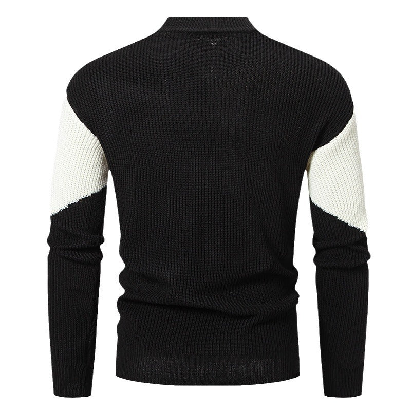Herren Rollkragenpullover Modern Grafisches Design Farbblock