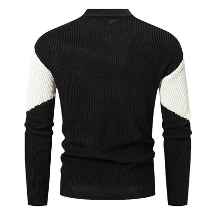 Herren Rollkragenpullover Modern Grafisches Design Farbblock