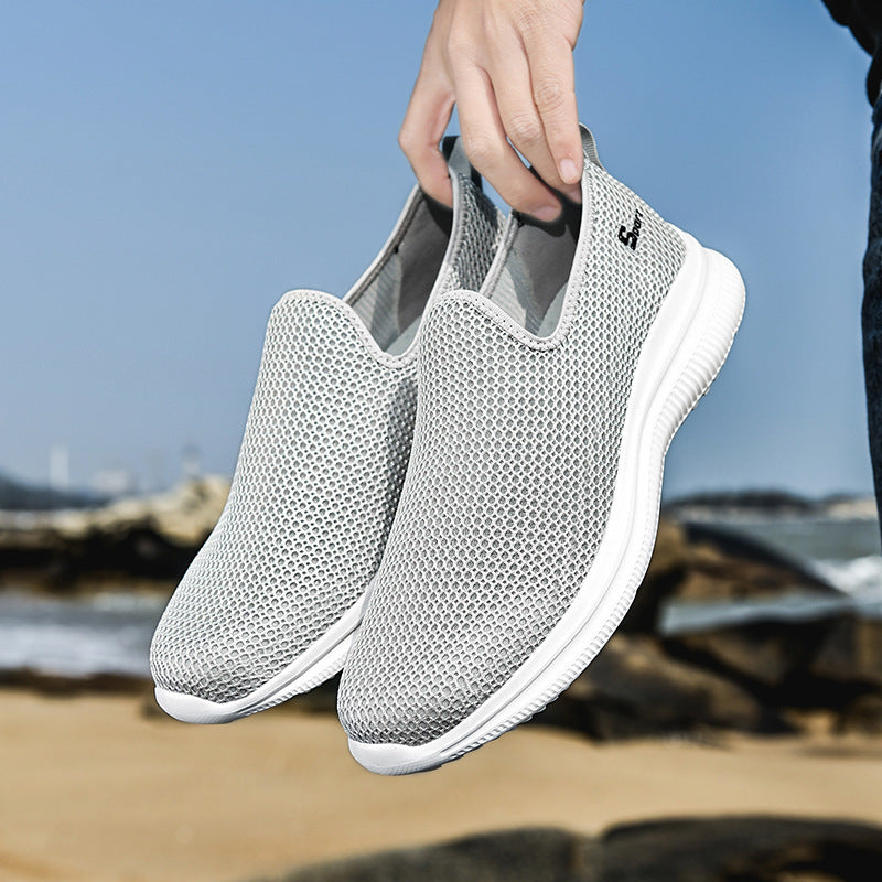 Damen Sneaker Atmungsaktiv Freizeitschuhe Slip-On Bequem