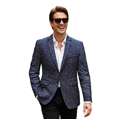 Maßgeschneiderter Herren Blazer aus Wolle Elegant Schwarz
