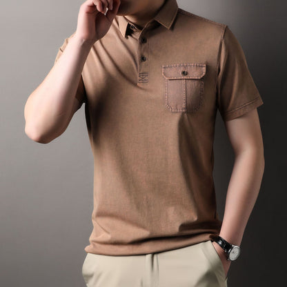 Herren Poloshirt Baumwoll mit Brusttasche Modern Slimfit