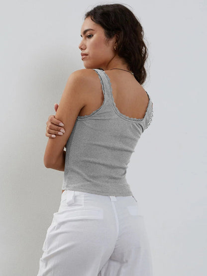 Damen Oberteil Rippen Top Trendy Modisch