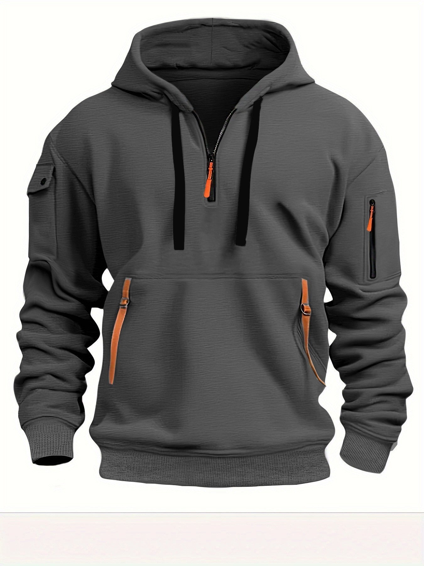 Herren Kapuzenpullover Funktional mit Reißverschlusstaschen Modern