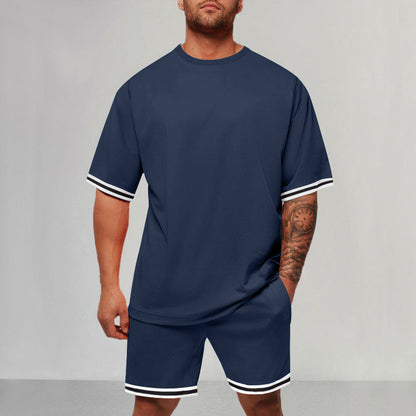 Herren Sportset Kurzarm mit Kontrastdetails Modern