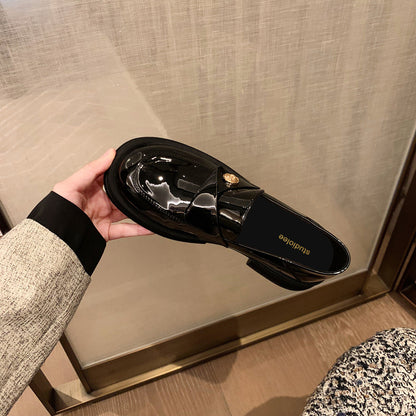 Damen Pantoletten Glänzend Dekorativ Schuhe Damen