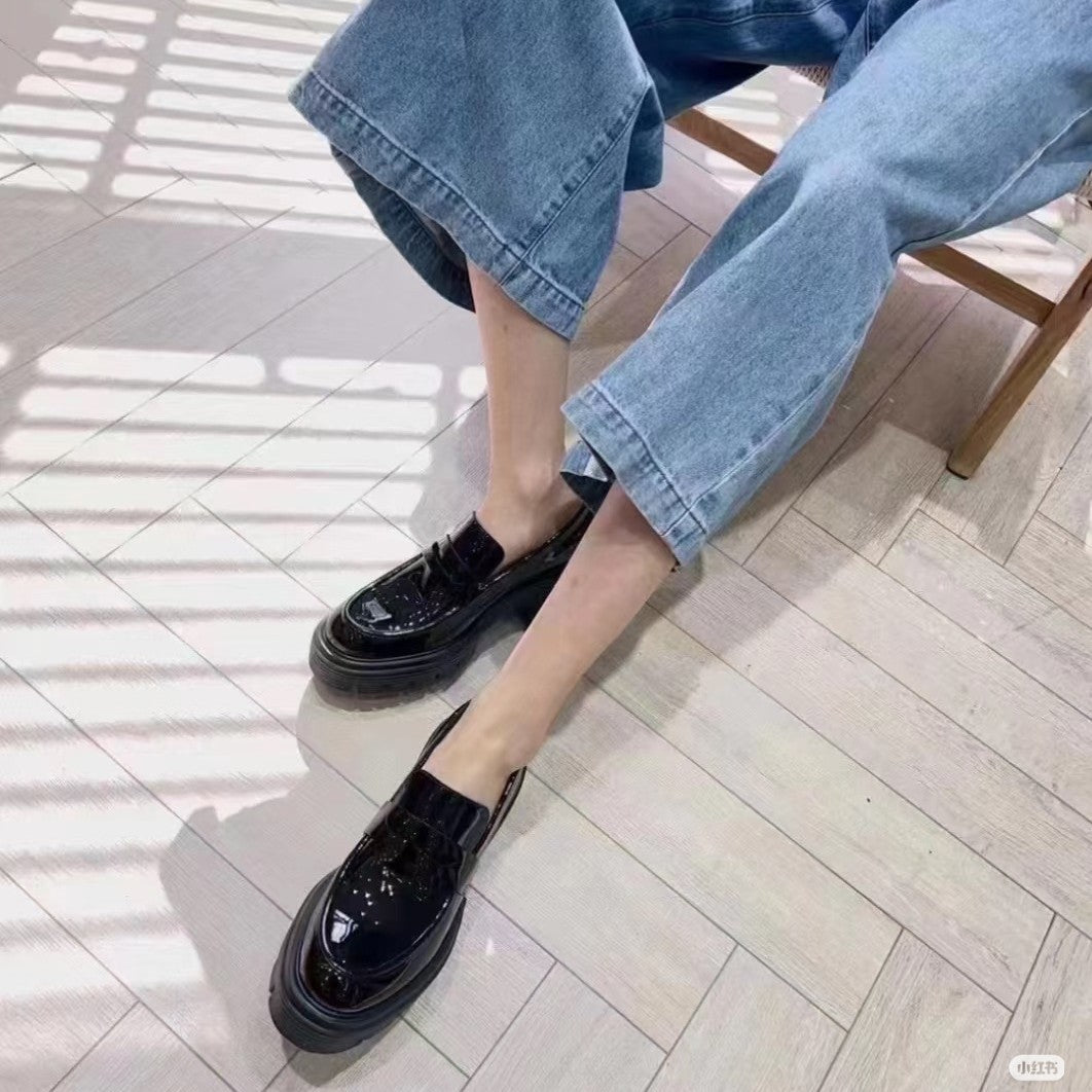 Damen Loafers Elegante Schuhe mit Blockabsatz Komfortabel
