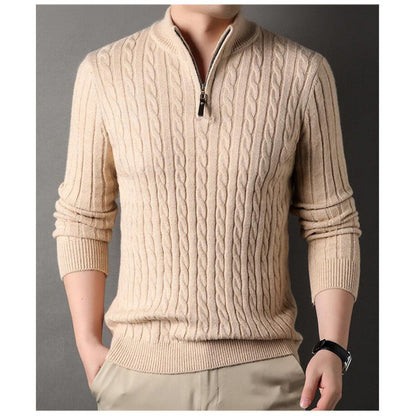 Herren Strickpullover Kabelmuster Elegant Langarm - BerlinGlamour