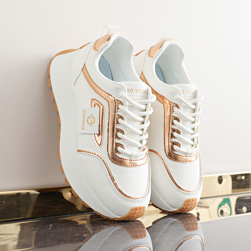 Damen Sneaker Sportlich Glänzend Mit Dämpfung