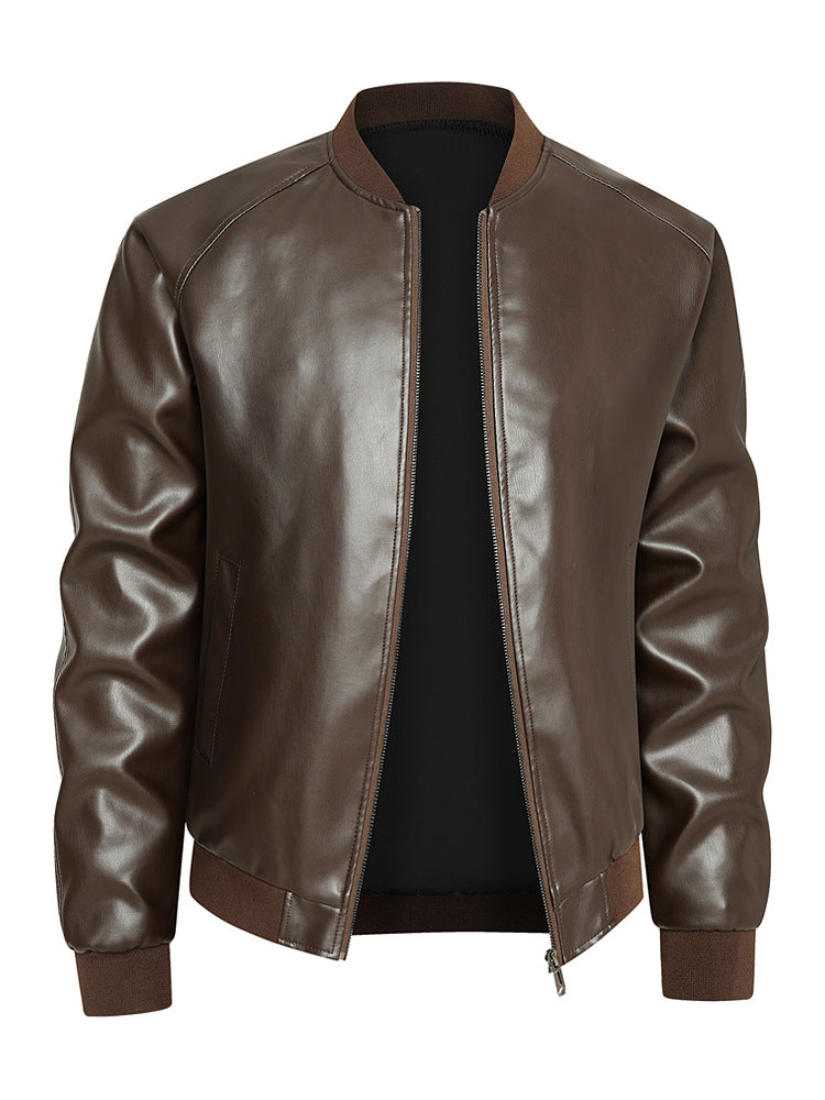Herren Lederjacke Elegant Modern Schnitt mit Taschen