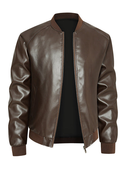 Herren Lederjacke Elegant Modern Schnitt mit Taschen