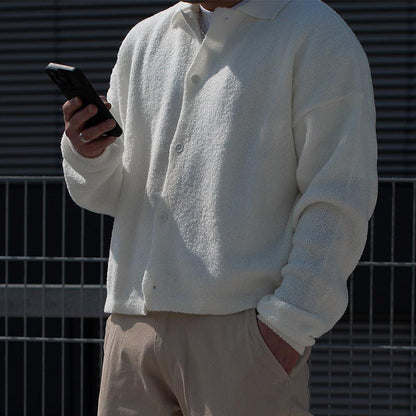 Herren Strickjacke Lässig Strukturiert Mit Knöpfen