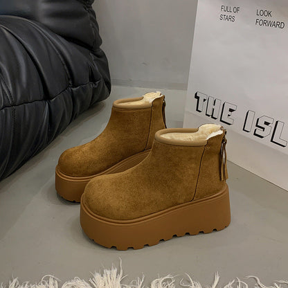 Damen Stiefelette Platform Warm Kuschelig Winter - BerlinGlamour