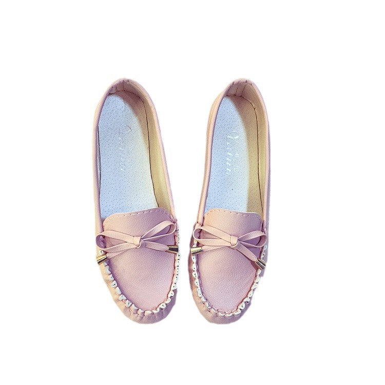 Damen Mokassin Slipper Elegant Komfortabel Schleife