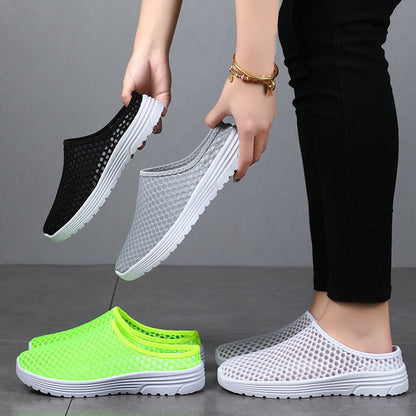 Damen Pantoletten Atmungsaktiv Freizeit Schuhe Netzoptik