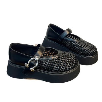 Damen Plateau-Schuhe Komfortabel Netzdesign Schnürsenkel
