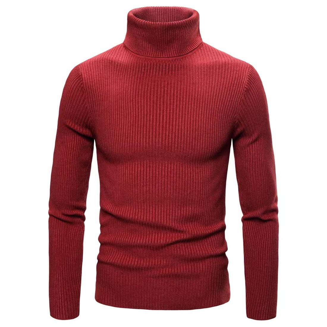 Herren Rollkragenpullover Fein Rippstrick Elegent