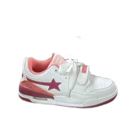 Damen Sneaker modisch mit Klettverschluss und Sternenmuster