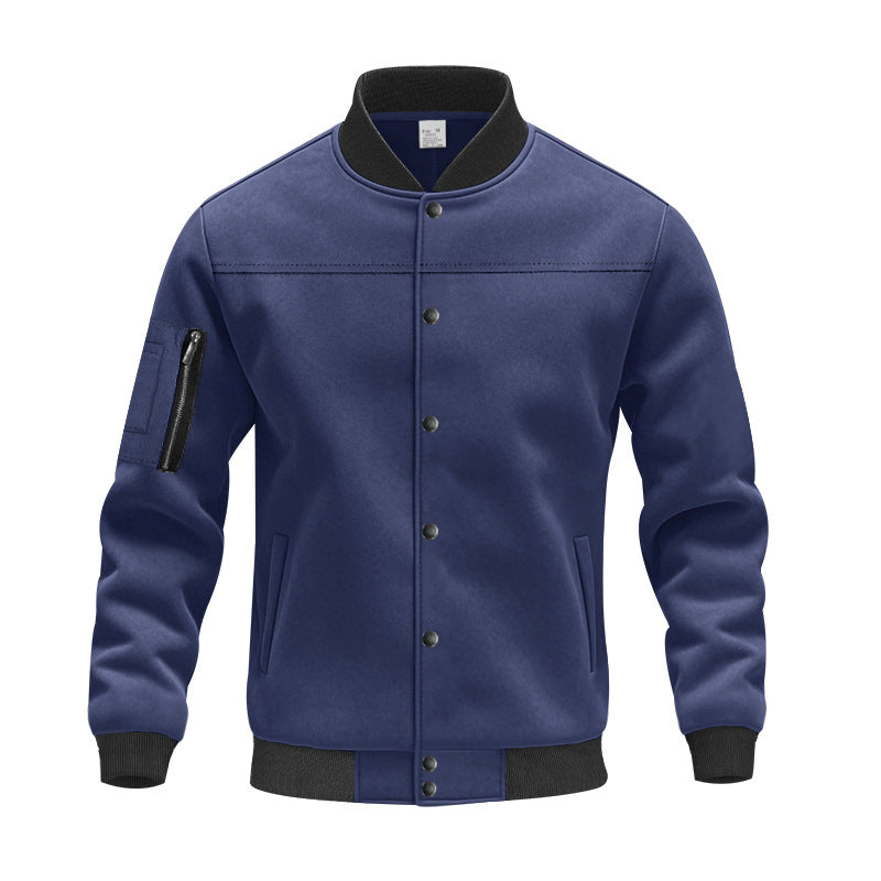 Herren Collegejacke Modern mit Reißverschlusstaschen Elastisch