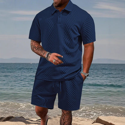 Herren Sportset Polohemd Shorts Komfort
