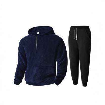 Herren Fleece Hoodie Jogginghose Set Weich Warm