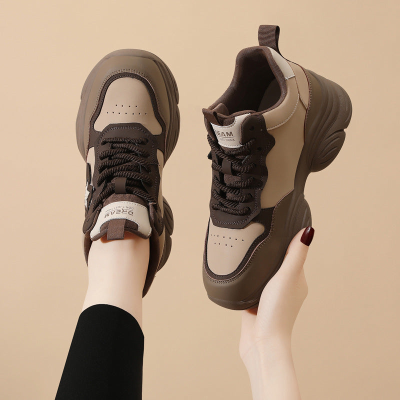 Damen Sportsneaker Chunky Weich Laufsohle Komfort