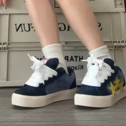 Damen Sneaker Sportlich Mit Dicker Sohle