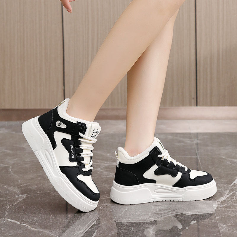 Damen Sneaker Sport High-Top Weich Fleece Innen