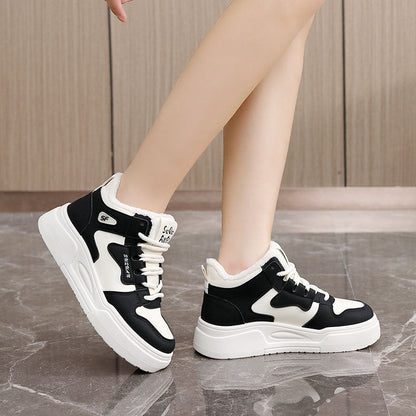 Damen Sneaker Sport High-Top Weich Fleece Innen