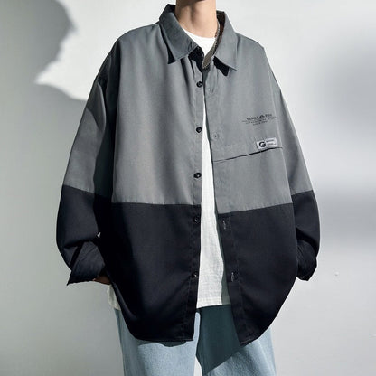 Herren Oversized Hemd Mit Taschen Groß