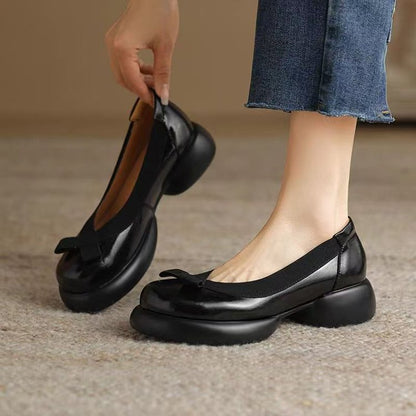 Damen Ballerinas Komfort Absatz Modische Schleife