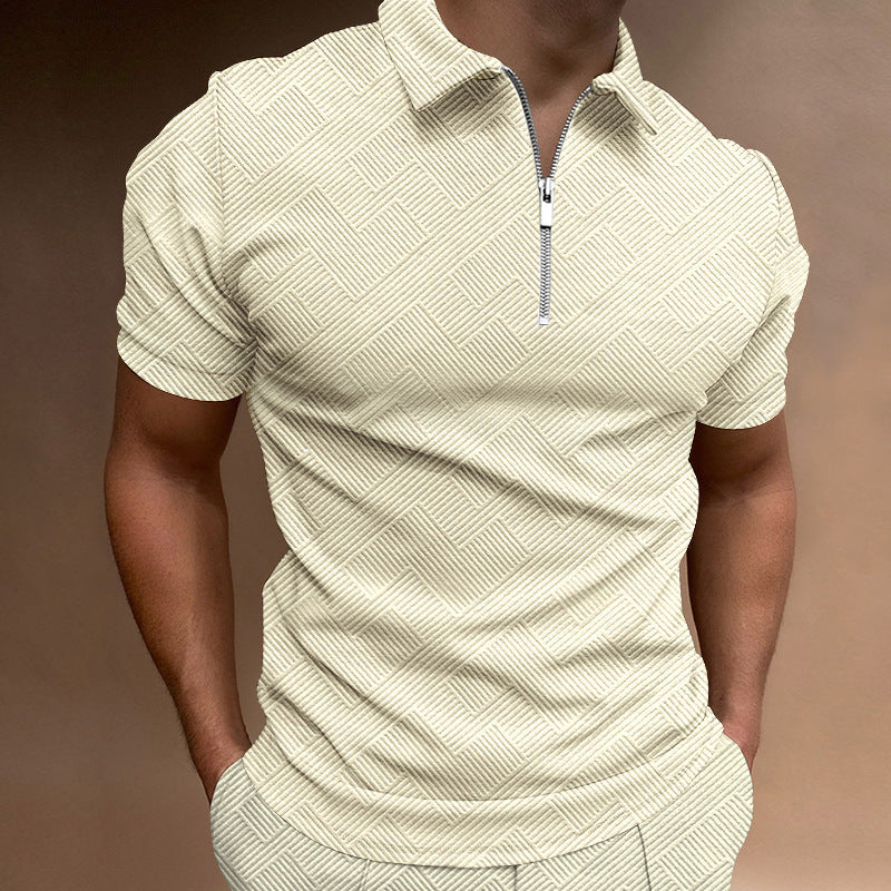 Herren Polo-Shirt Sportlich mit Reißverschluss Modern