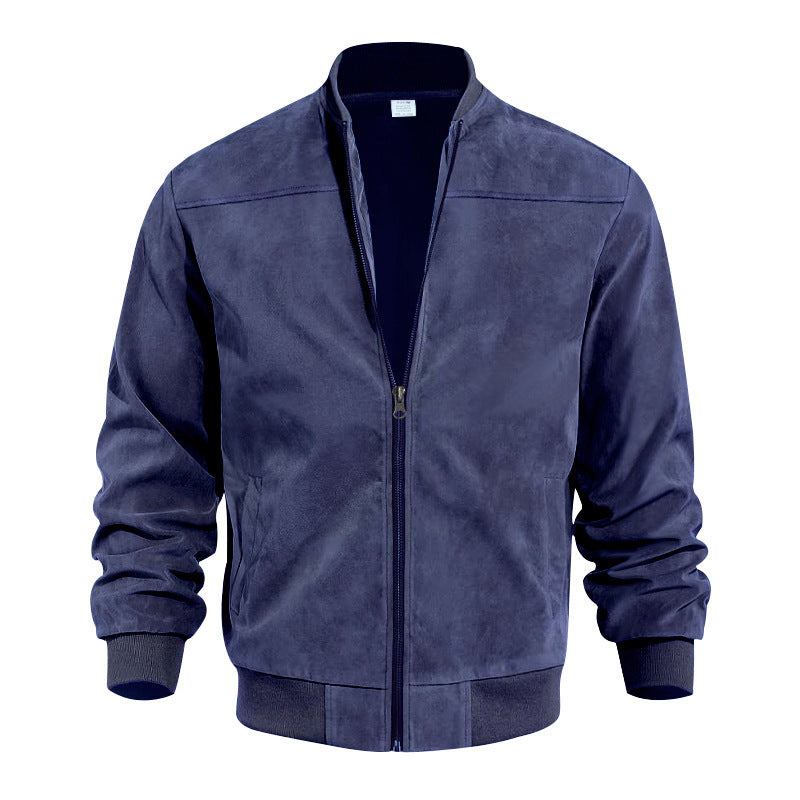 Herren Bomberjacke Fleece Warm Elegant Schwarz